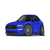 Sticker - Blue 2020 Mustang with Hard Top