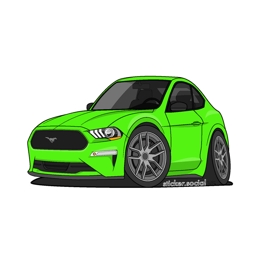 Sticker - Green 2020 Mustang with Hard Top