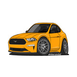 Sticker - Orange 2020 Mustang with Hard Top
