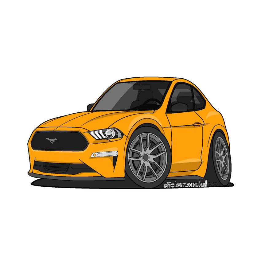 Sticker - Orange 2020 Mustang with Hard Top