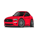 Sticker - Red 2020 Mustang with Hard Top