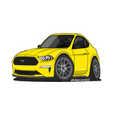 Sticker - Yellow 2020 Mustang with Hard Top